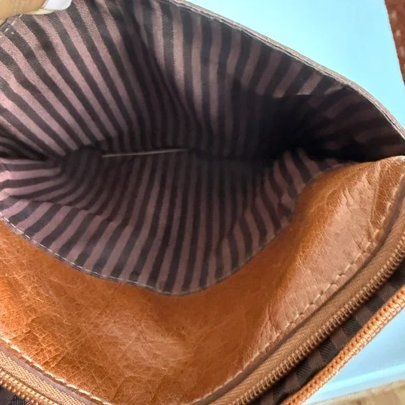 Jack Georges Leather Crossbody Bag Brown Multi‎ Pocket Shoulder Bag Purse